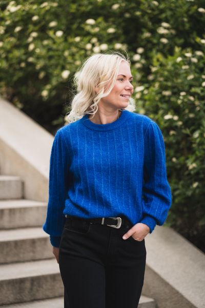 Hovedbilde Amalie Puff Pullover Blue Iolite Melange 