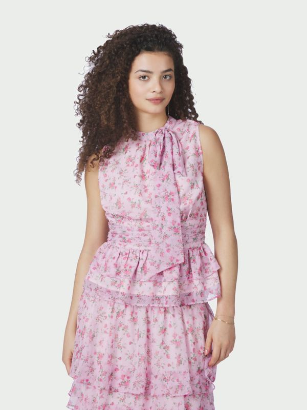 Ansol Meadow Printed Top Light Pink 