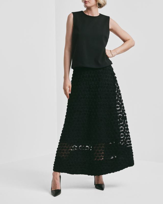 Decorated Maxi Skirt Black 