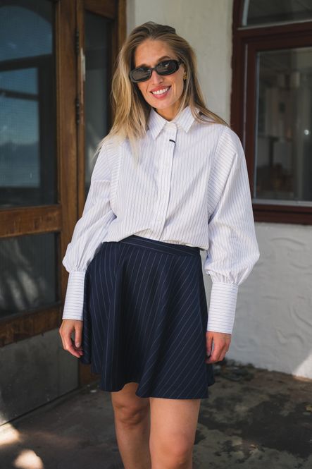 Hovedbilde Romy Skirt Navy Pinstripe 