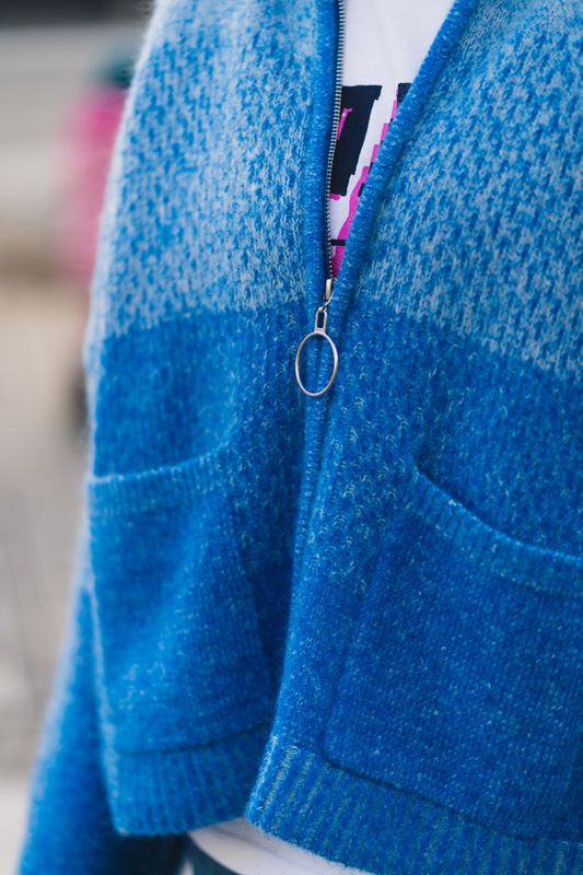 Tine Knit Cardigan Blue 