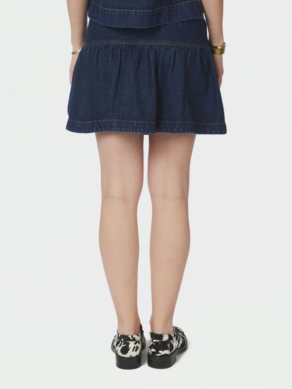 Tripa Denim Frill Skirt Blue 