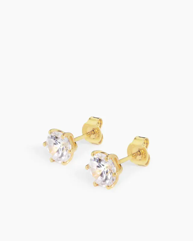 Studs Earrings 8 mm Gold 