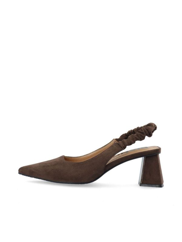 Maralyn Scrunchie Slingback Faux Suede Brown 