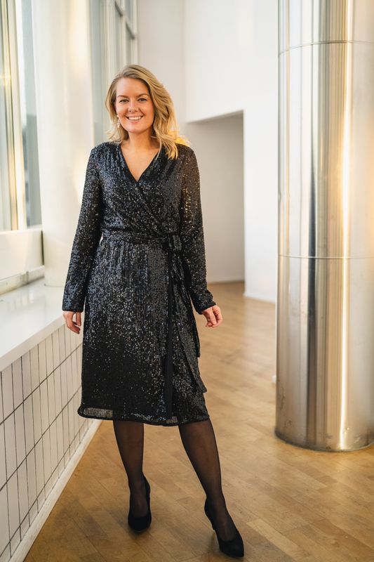 Jarjar Wrap Dress Black