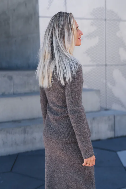 Iza Alpaca Cardigan Walnut 