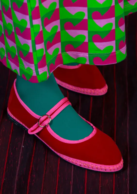 Aurelie Mary Jane Barb Velluto Rojo 