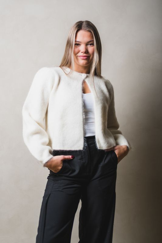 Amelia Chunky Cardigan Bright White 