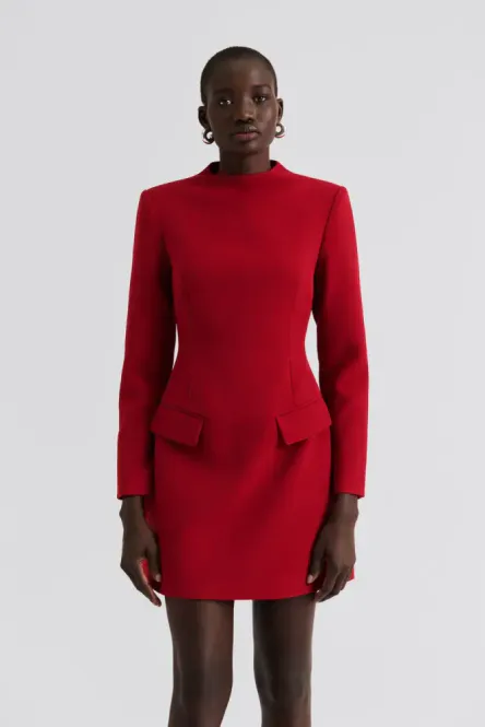 Hovedbilde Leanna High Neck Mini Dress Deep Red 