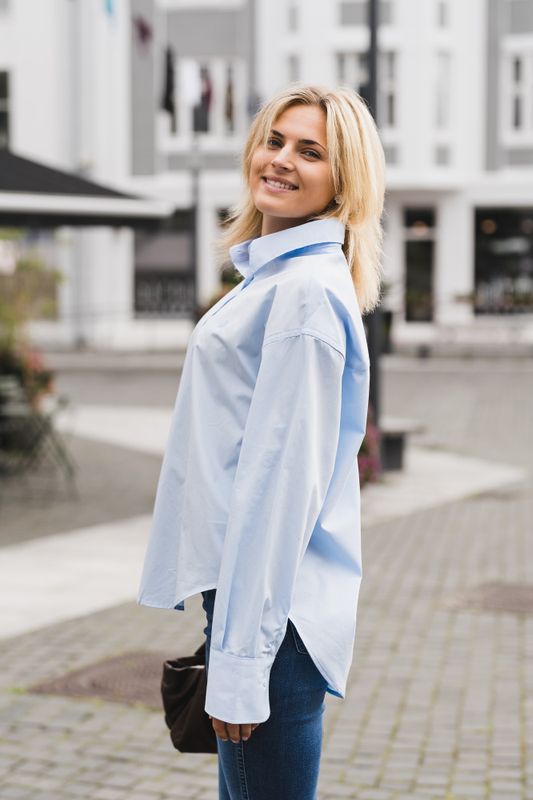 Caryn Poplin Celeste Light Blue 