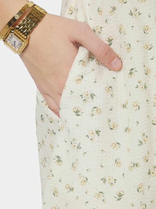 Illana Small Rose Flower Dress Light Yellow 