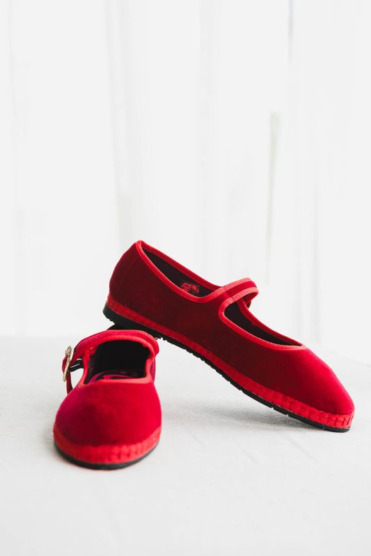 Mellark Mary Jane Velvet Red 