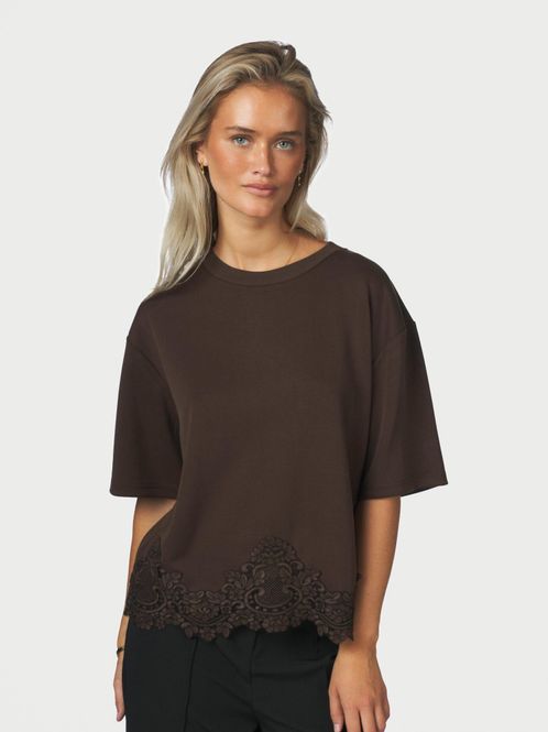 Hovedbilde Iria Lace Tee Brown 