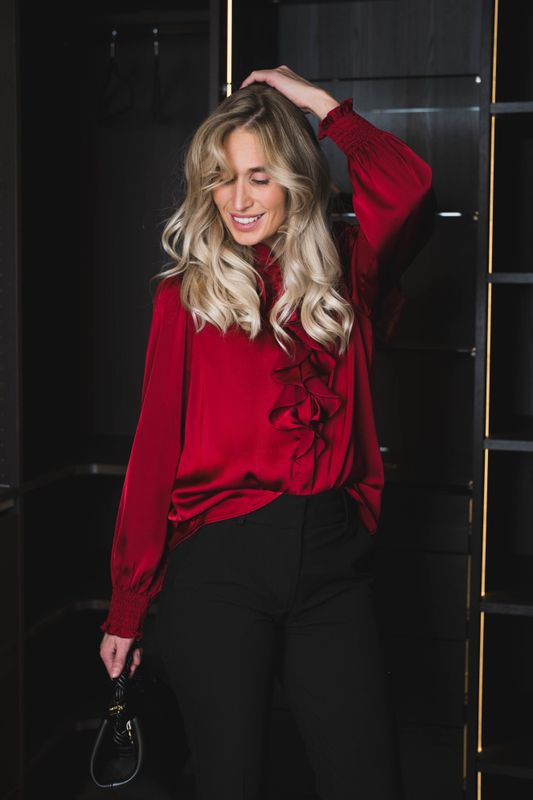 Zamola Blouse Dark Red