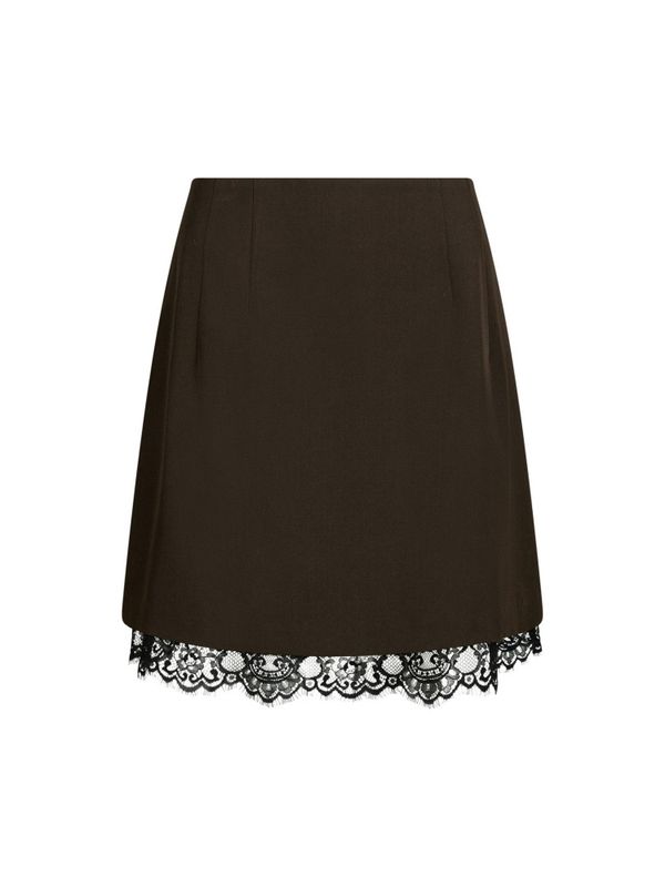 Brigitte Structure Lace Skirt Dark Brown 