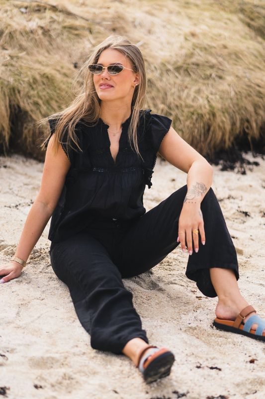 Jayla S Voile Top Black 