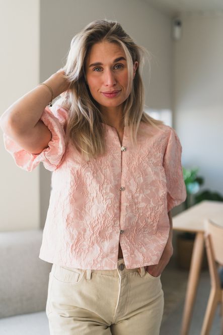 Hovedbilde Aisa Soft Brocade Blouse Light Pink 