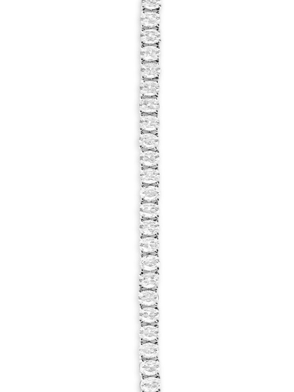 Oval Cut Tennis Bracelet Silver 