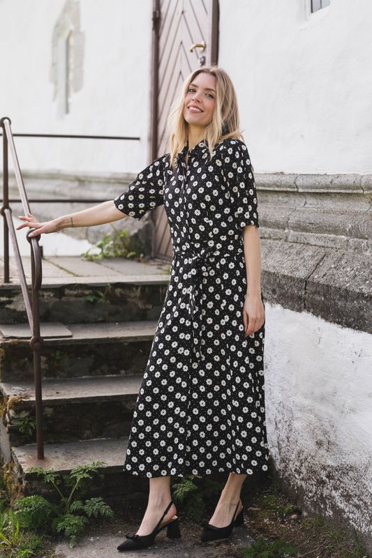 Charlotte Floral Creme Fleur Black 