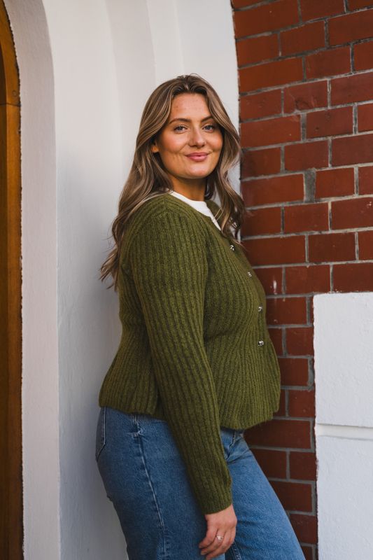 Dolly LS Knit Cardigan Sphagnum 