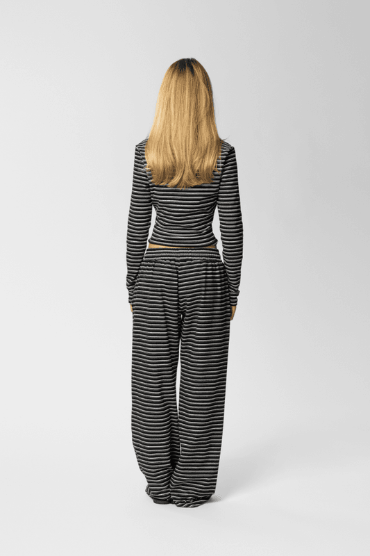 Palmer Soft Stripe Top Black/White 