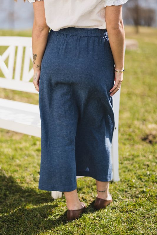 Pennie Ginia HW Skirt V Indigo Melange 