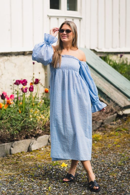 Alice Check Dress Light Blue 