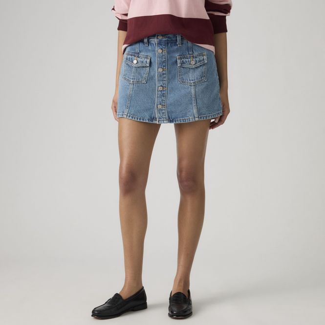 Hovedbilde Button Front Skort Indigo Worn In