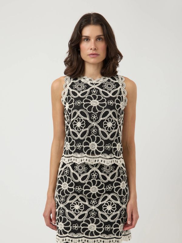 Cilia SL Crochet Top Black W. Pristine 