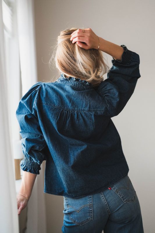 Emmeline Denim Blouse Dark Blue 