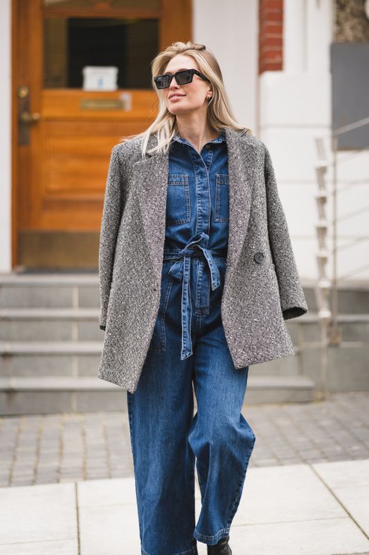 Yasha Blazer Coat Black/White 