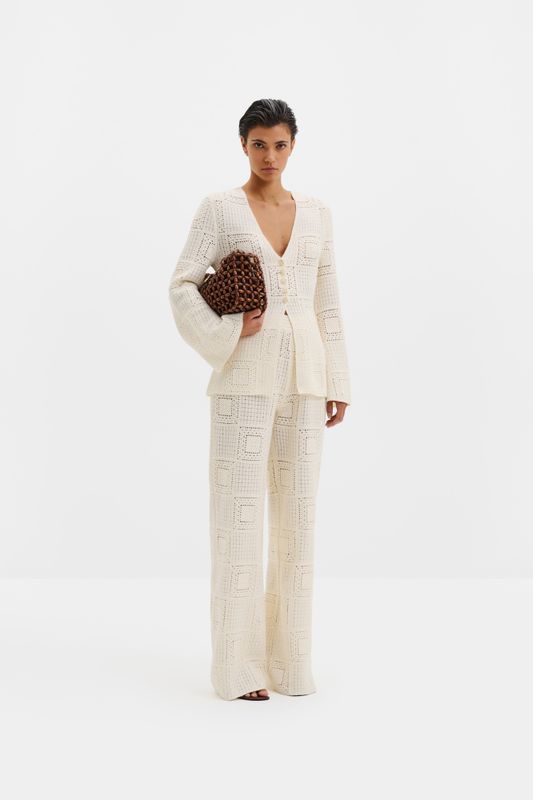 Mirella Fitted Crochet Cardigan Vanilla 