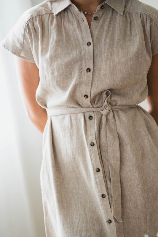 Viana Ginia SS Shirt Dress Sand Melange 