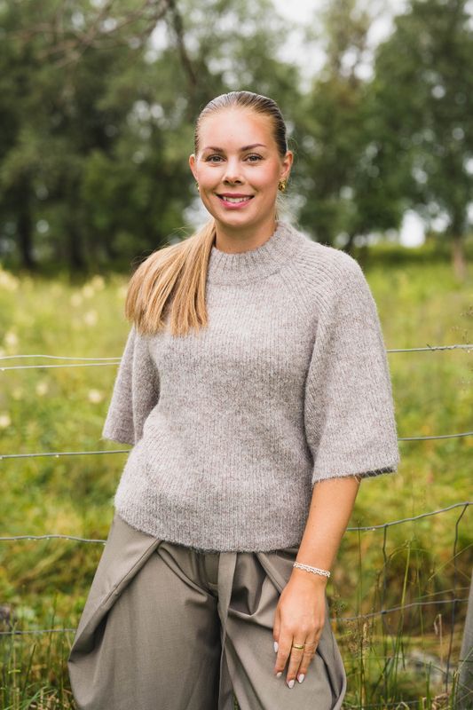 Bandi Fluffy Knit Blouse Beige Melange 