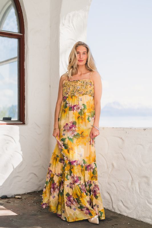 Organza Strap Dress Sunflower 