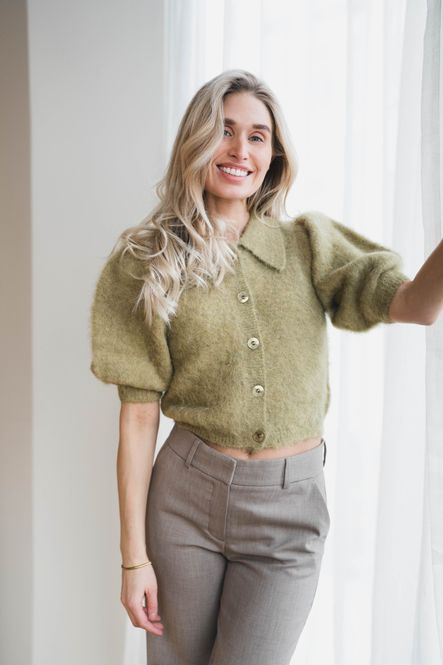 Hovedbilde Hairy Knit Puffed Jacket Green 