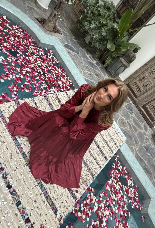 Doris Long Dress Dark Cherry 