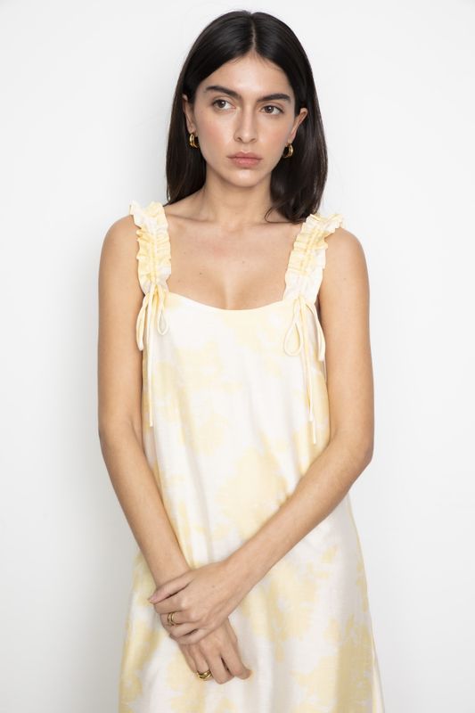 Zaha Dress Yellow Floral Print 