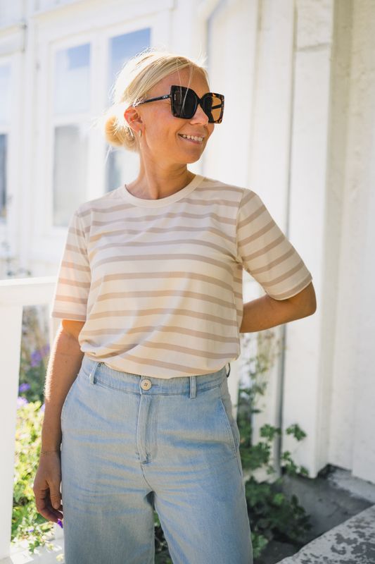 Ratani T-Shirt French Oak And White Stripe 