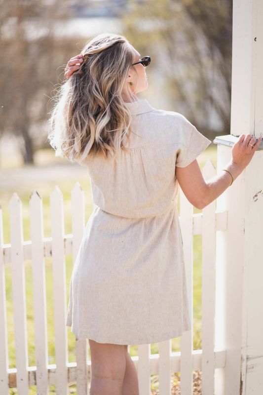 Viana Ginia SS Shirt Dress Sand Melange 
