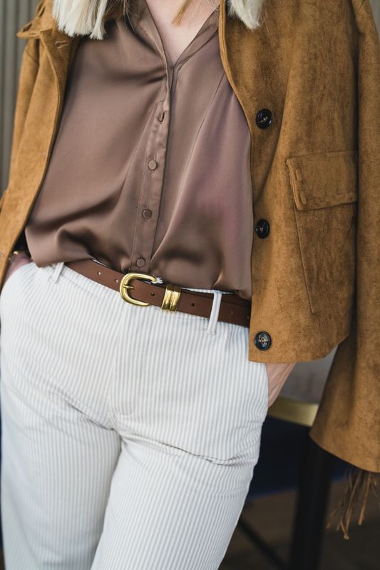 Lauron Faux Suede Jacket Cognac 