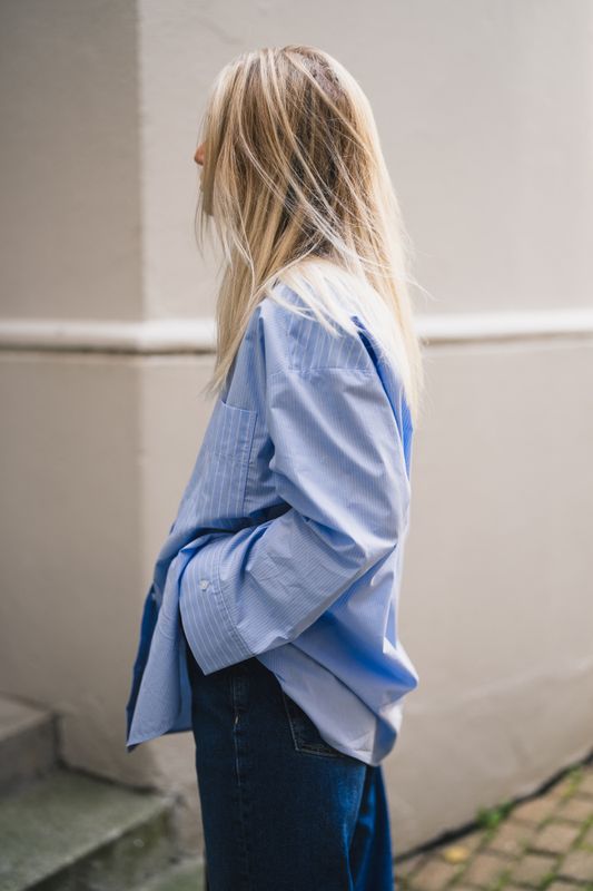 Derris Shirt Blue Iris Stripe Small 
