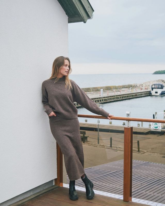 Paulina Knit Blouse Brown Melange 