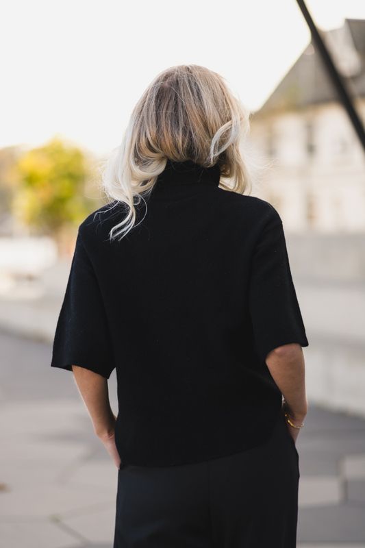 Emila 2/4 Wool Knit Pullover Black 