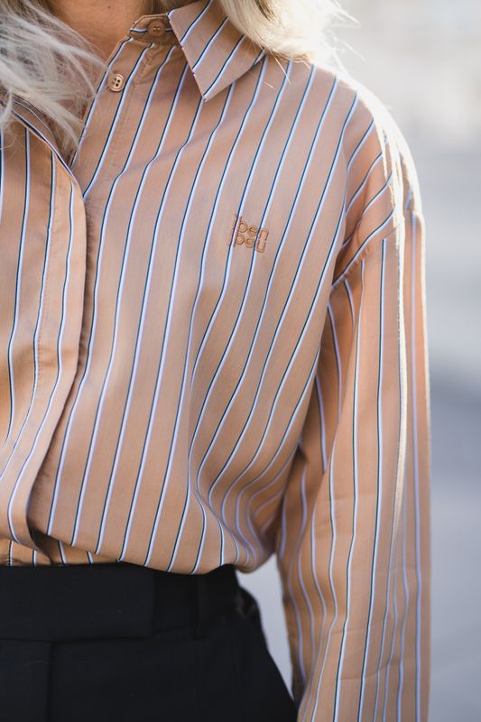 Lume Shirt Cognac Stripe 
