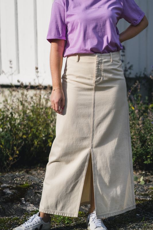 Phelina Ida HW Denim Skirt Oatmeal 