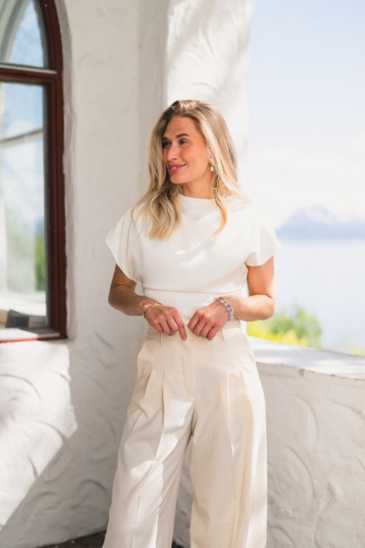 Demi Top Pearl White 