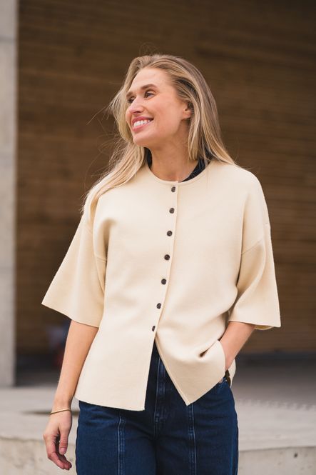 Hovedbilde Mirielle East 2/4 Cardigan Bleached Sand