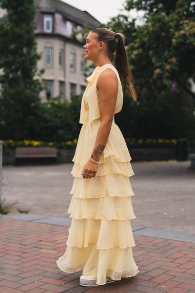 Hovedbilde Marli Solid Chiffon Dress Light Yellow 