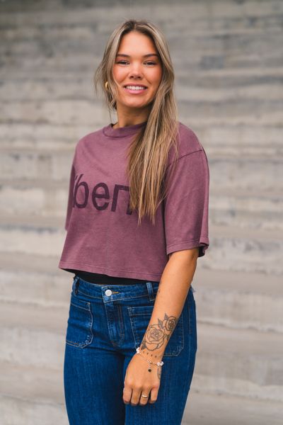 Hovedbilde Rocky Cropped Tee Washed Burgundy 